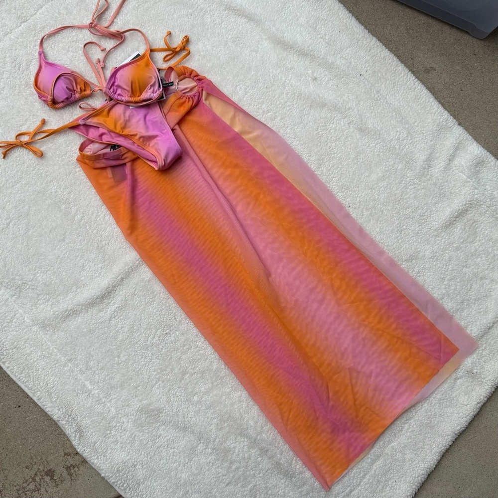 Pink and Orange Bikini Set - Picture 2 of 6